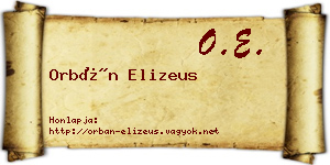 Orbán Elizeus névjegykártya